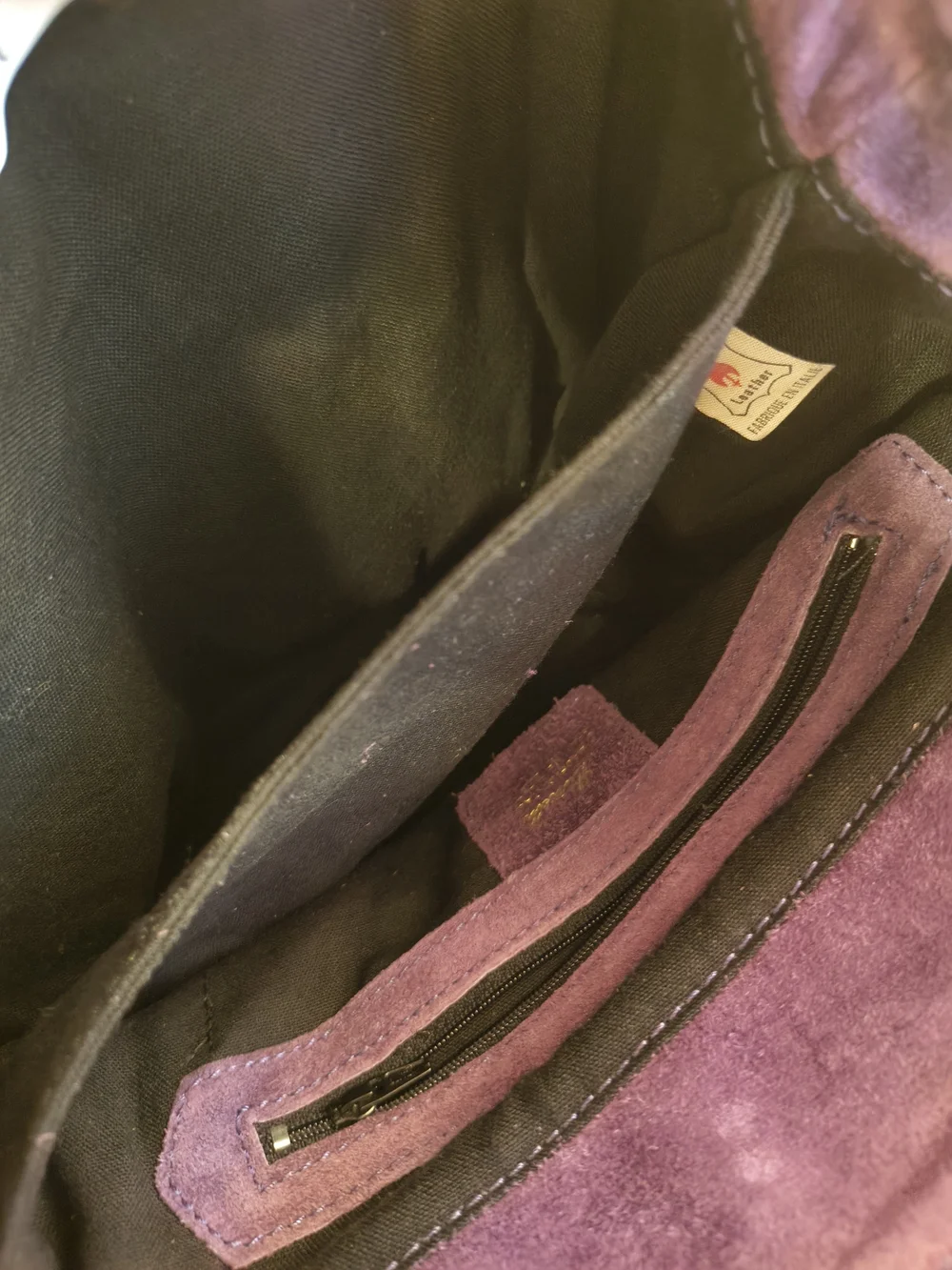 Vintage Amethyst Suede Italian Leather Shoulder Bag - Picture 3 of 6